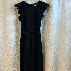 Elegant Black Ruffle Sleeve Dress